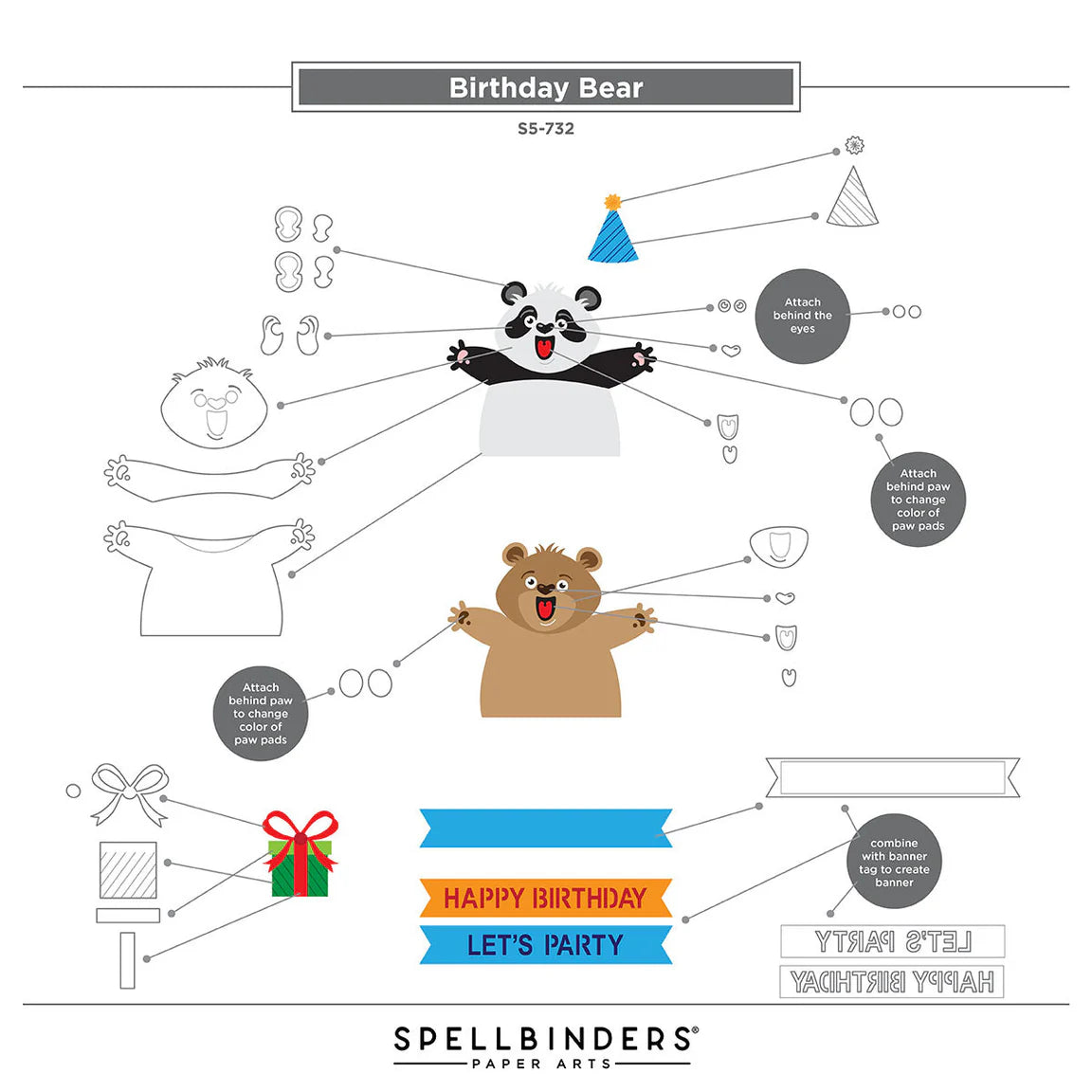 Spellbinders - Cutting Dies by Simon Hurley - Birthday Bear