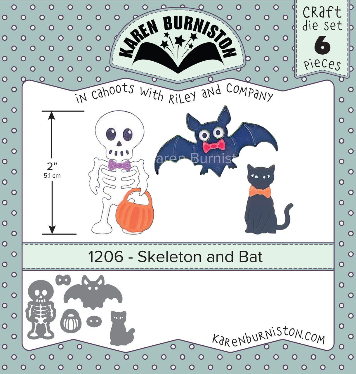 1206 Karen Burniston - Skeleton And Bat