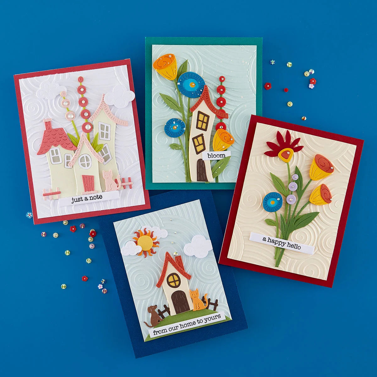 Spellbinders - 3D Embossing Folder - Whimsical Skies