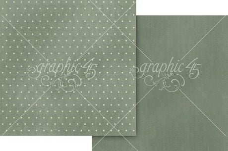 Graphic 45 - Always & Forever - Luxurious Green Pattern & Solid Sheet