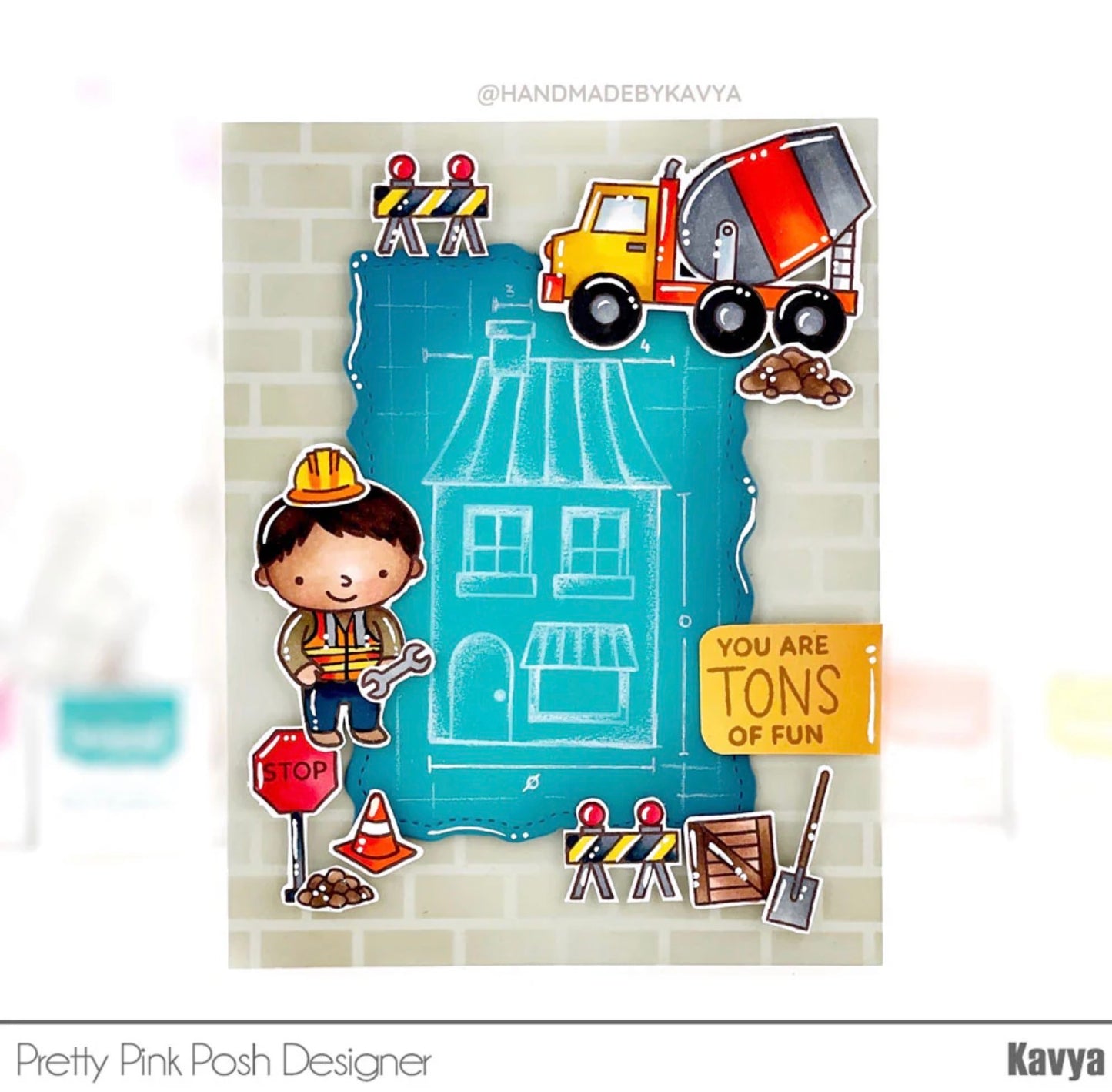 Pretty Pink Posh - Clear Stamp & Die Bundle - Construction Additions