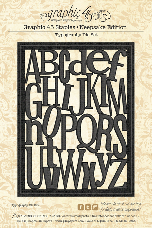 Graphic 45 - Keepsake Kit with Exclusive Metal Die-Set - Typography