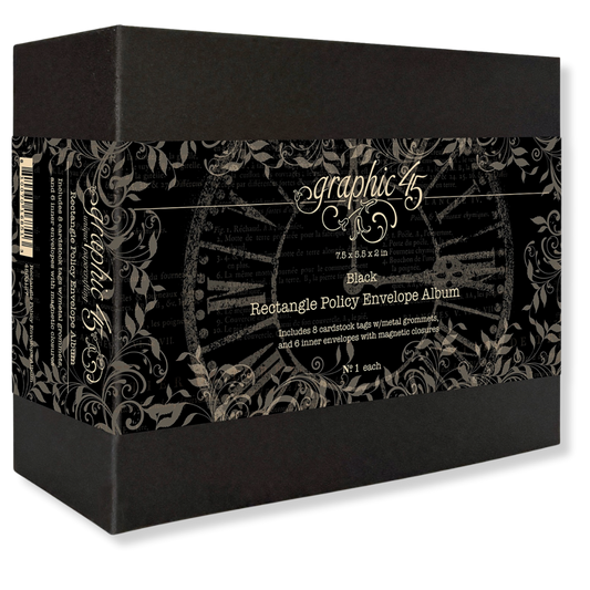 Graphic 45 - Rectangle Policy Envelope Album - Black