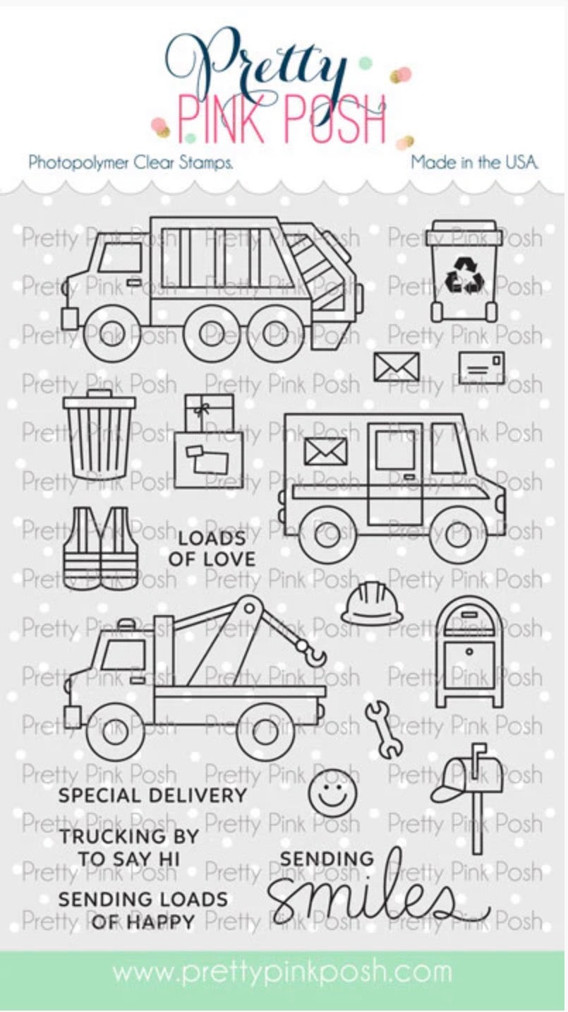 Pretty Pink Posh - Clear Stamp & Die Bundle - Utility Vehicles