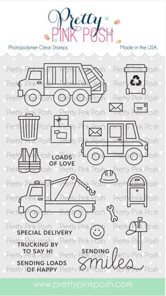 Pretty Pink Posh - Clear Stamp & Die Bundle - Utility Vehicles
