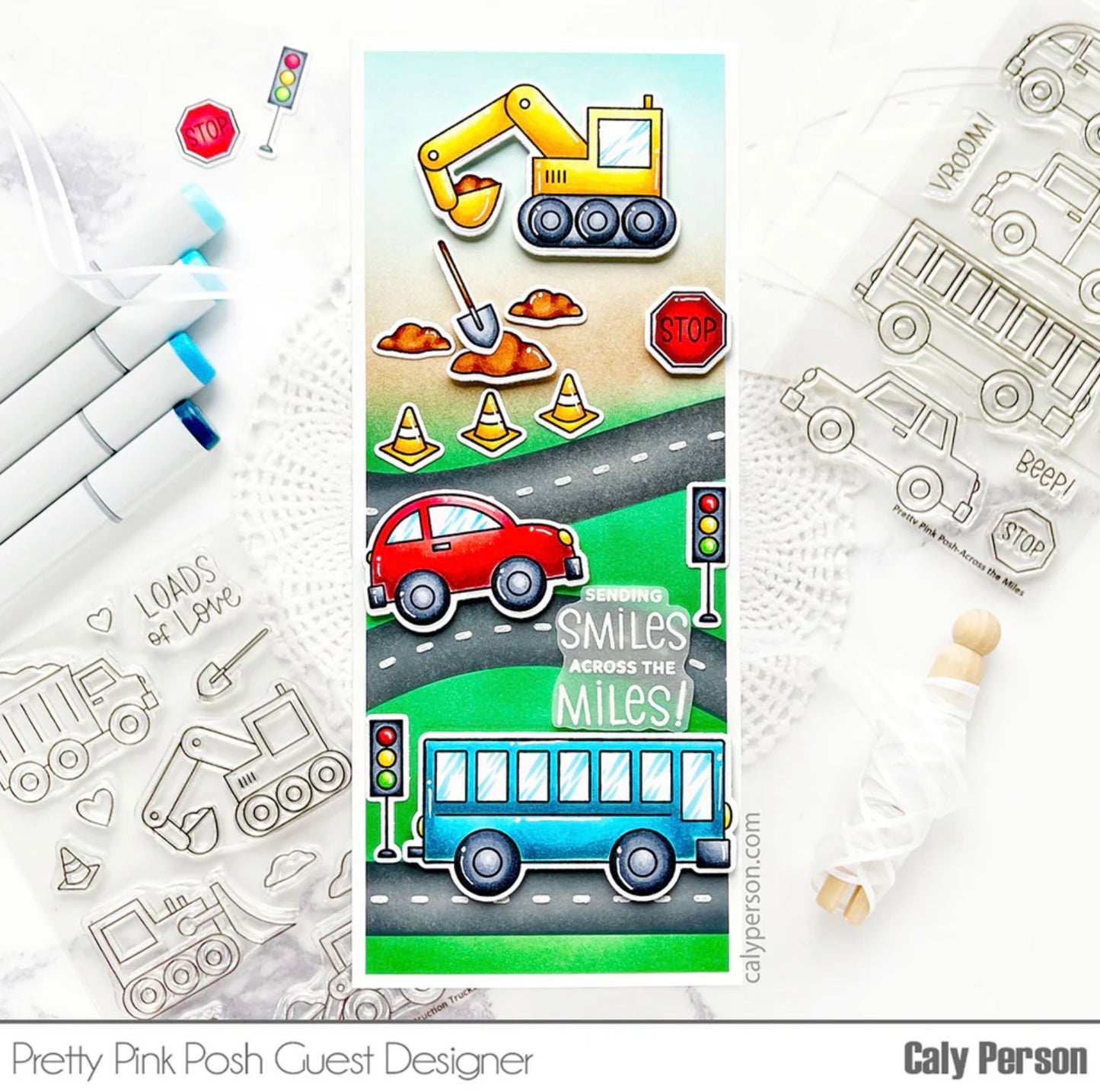 Pretty Pink Posh - Clear Stamp & Die Bundle - Construction Additions