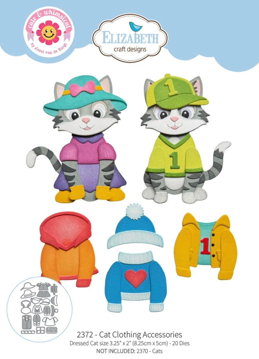 Elizabeth Craft Designs - Steel Dies - Cat Clothing Accessories