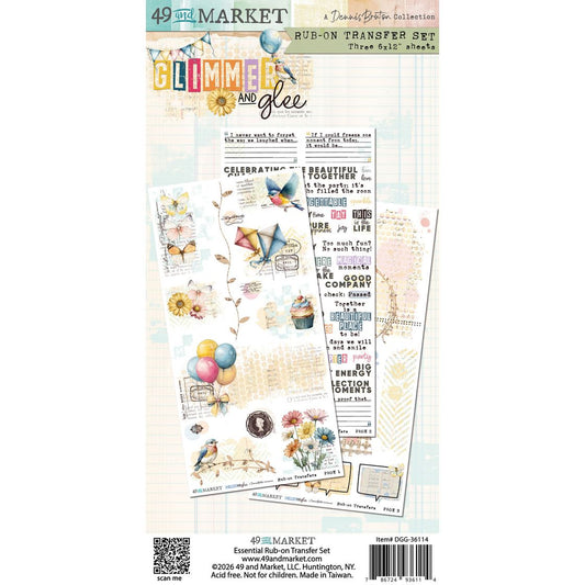49 & Market - Rub-On Transfer Set - Glimmer & Glee