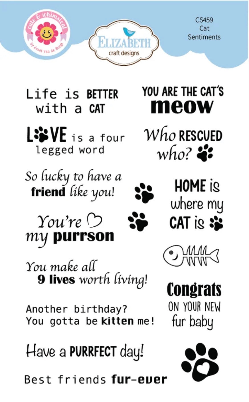 Elizabeth Craft Designs - Clear Stamps - Cat Sentiments