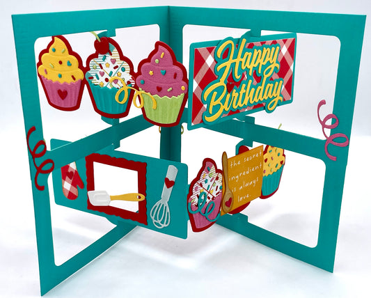 Karen Burniston - Card Kits - Cupcake Stacked Accordion Card
