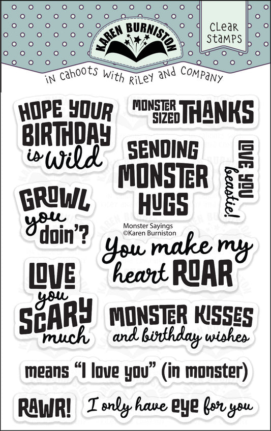 CS028 Karen Burniston - Clear Stamp - Monster Sayings