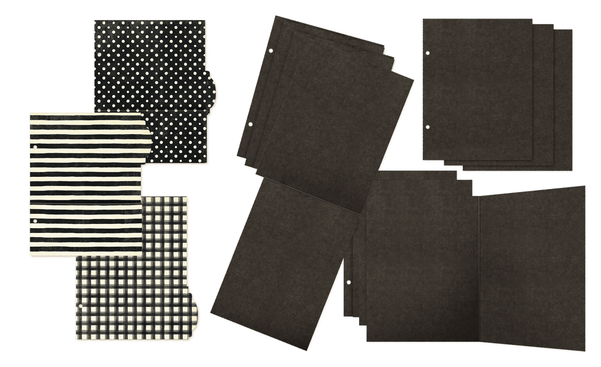 Graphic 45 - Check Binder Album with Interactive Pages - Black