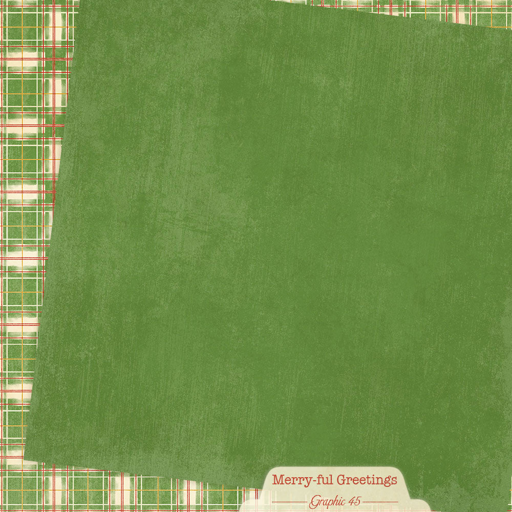 Graphic 45 - 12x12 Plaids, Stripes & Solids Pack - Merry-ful Greetings