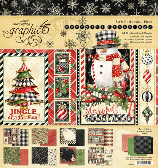 Graphic 45 - 8x8 Collection Pack - Merry-ful Greetings
