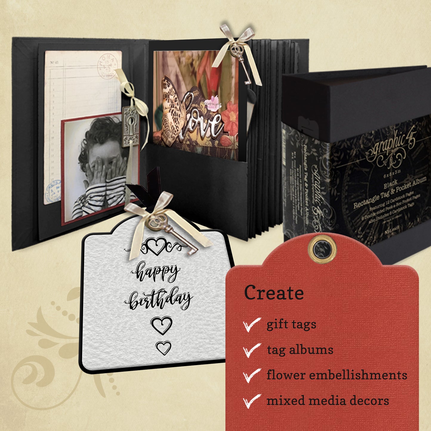 Graphic 45 - Die Set - Folder & Sentiment