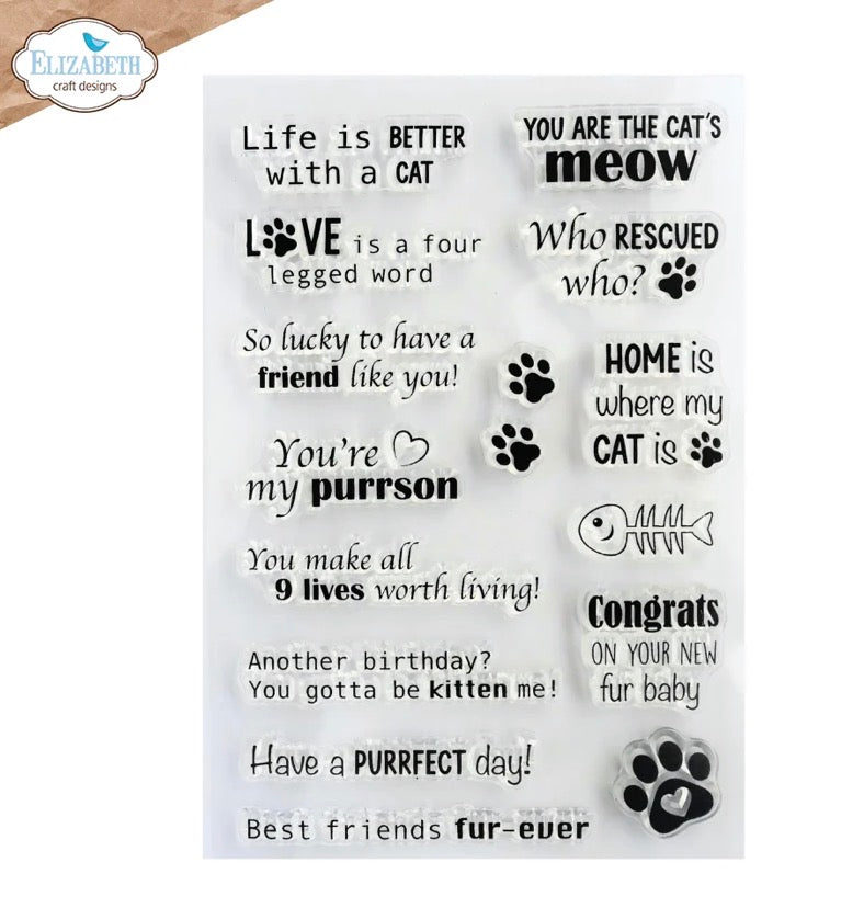 Elizabeth Craft Designs - Clear Stamps - Cat Sentiments
