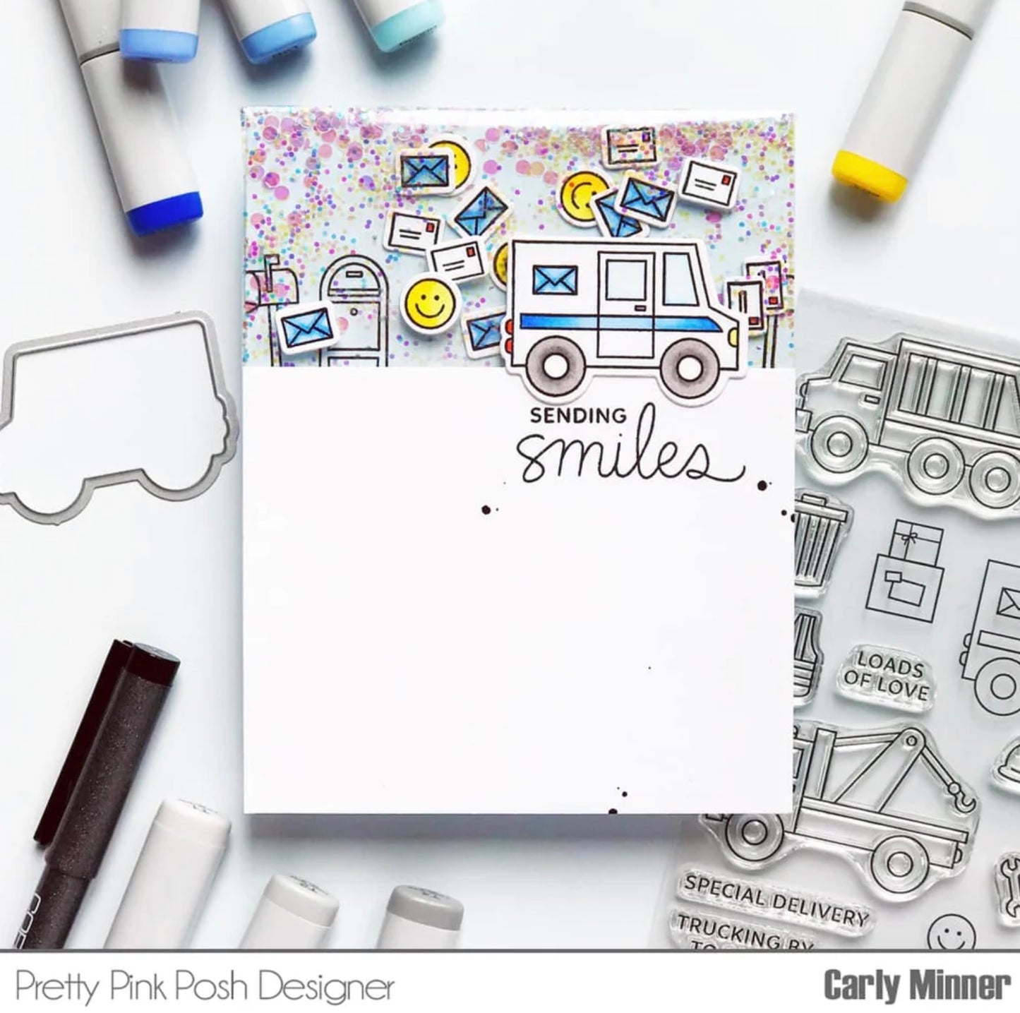 Pretty Pink Posh - Clear Stamp & Die Bundle - Utility Vehicles