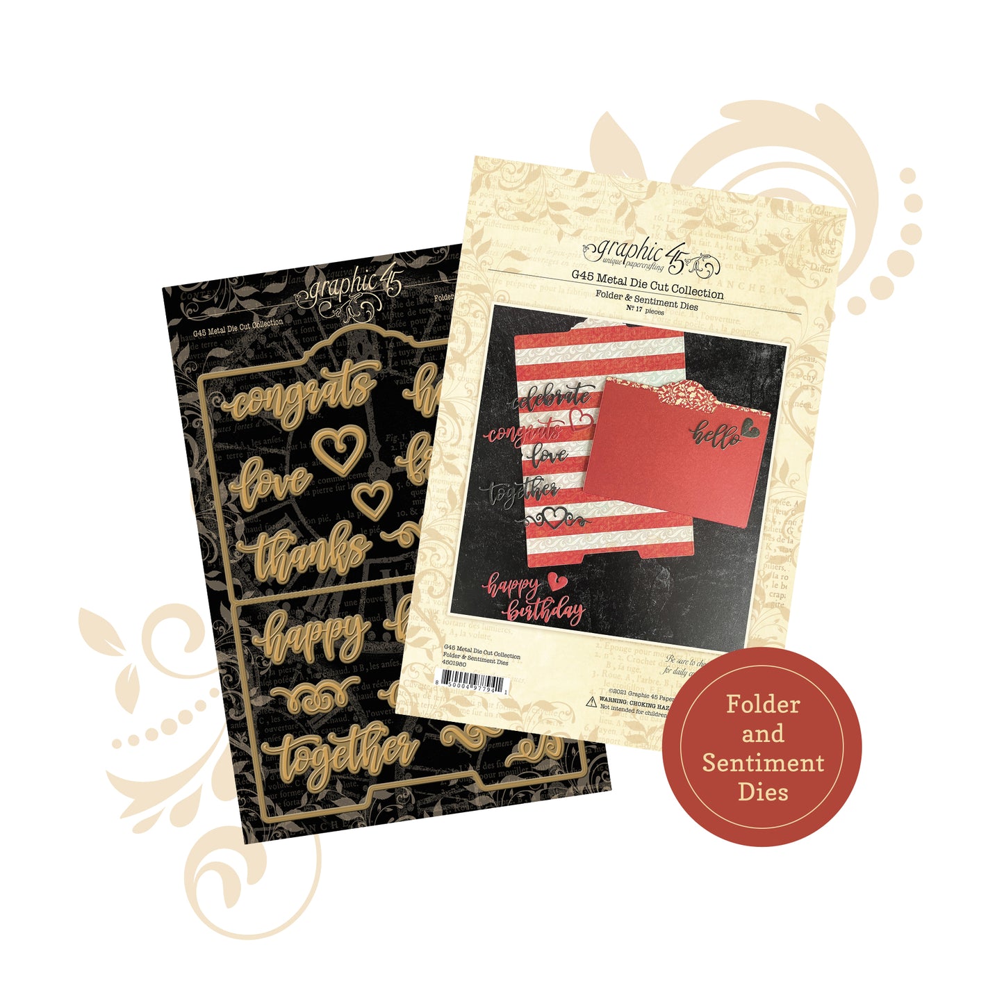 Graphic 45 - Die Set - Folder & Sentiment