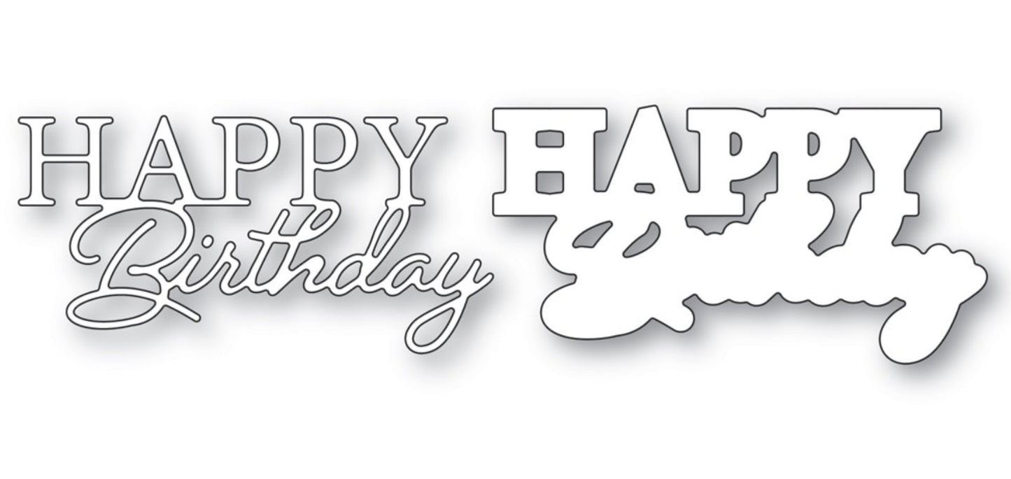 Memory Box - Craft Die - Happy Birthday Posh Script