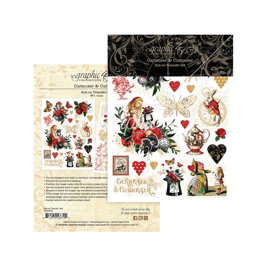 Graphic 45 - Curiouser & Curiouser - Rub-on Transfer Set