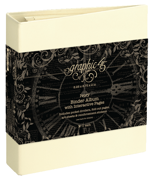 Graphic 45 - Binder Album with Interactive Pages - Ivory