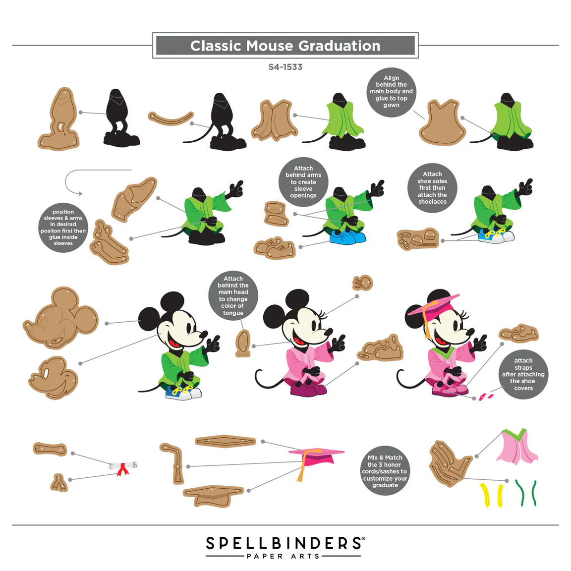 Spellbinders - Cutting Dies - Classic Mouse Graduation