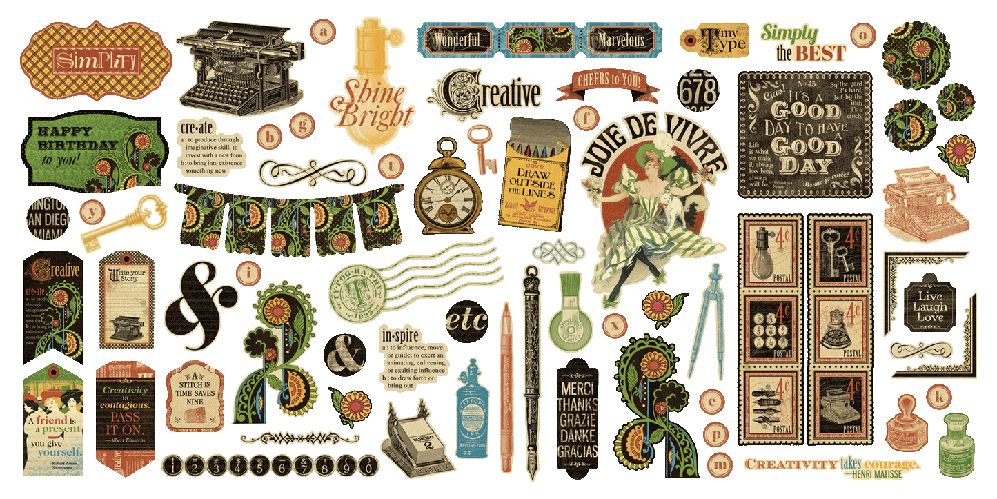 Graphic 45 - Keepsake Kit with Exclusive Metal Die-Set - Typography