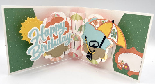 Karen Burniston - Card Kits - Beachy Birthday Pop-up Card