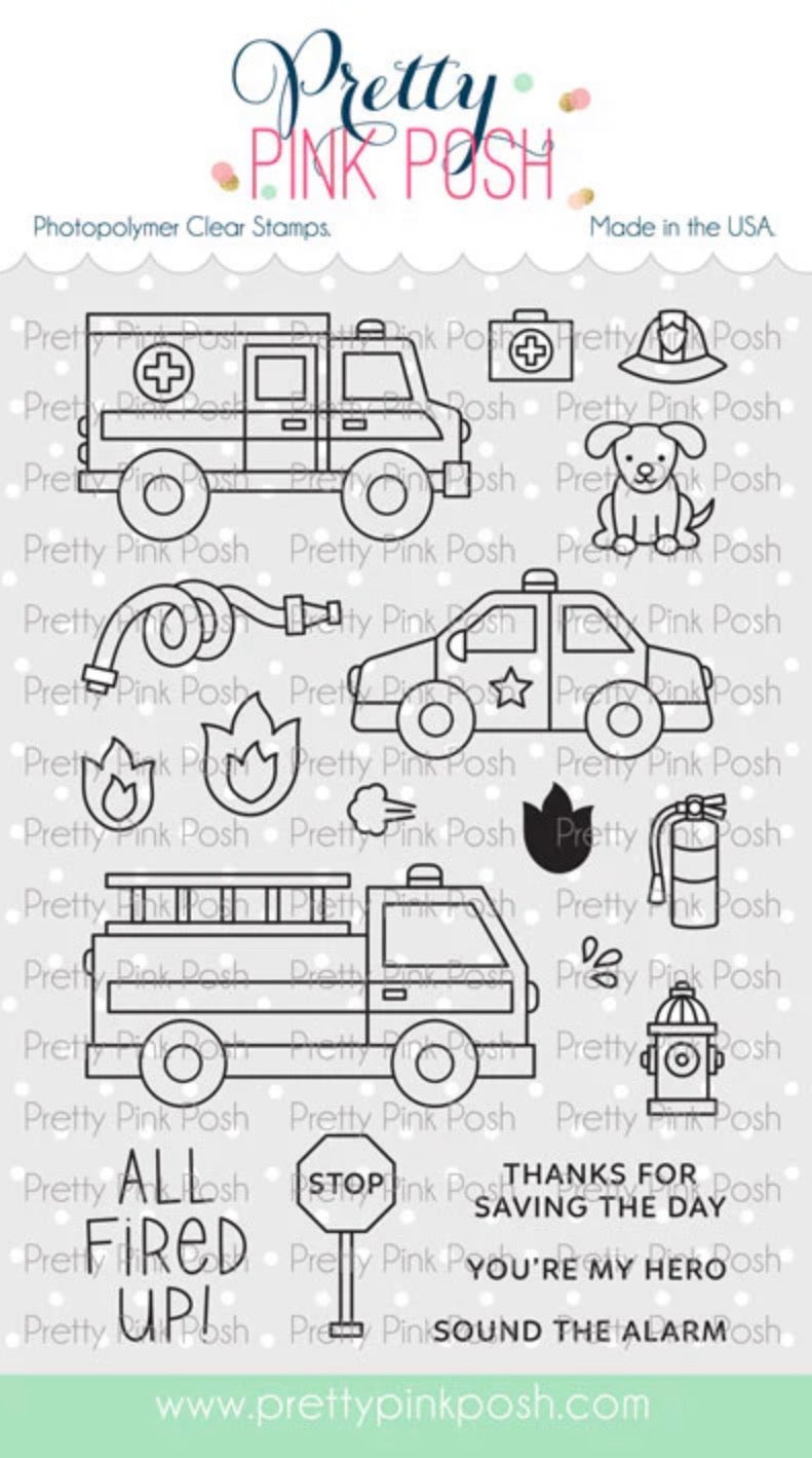 Pretty Pink Posh - Clear Stamp & Die Bundle - Helper Vehicles