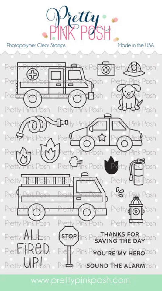 Pretty Pink Posh - Clear Stamp & Die Bundle - Helper Vehicles