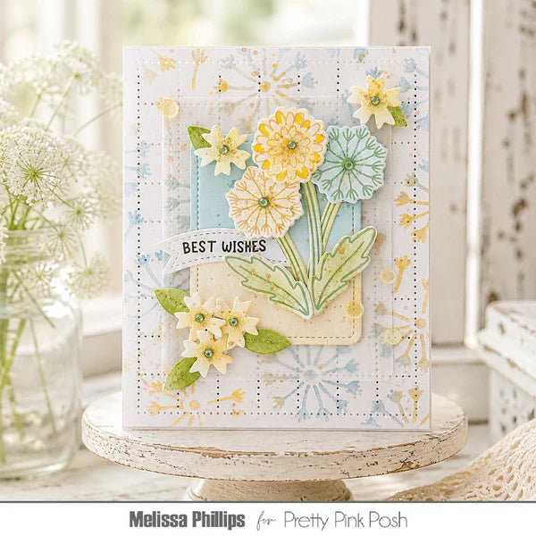 Pretty Pink Posh - Background Stencil - Dandelion