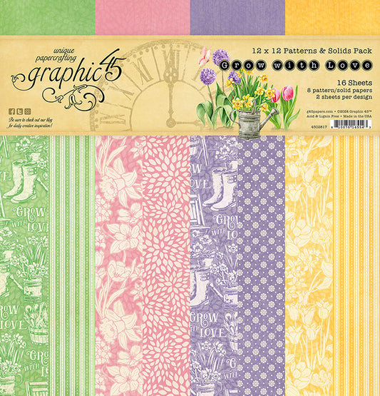 Graphic 45 - Grow With Love - 12x12 Patterns & Solids Pack
