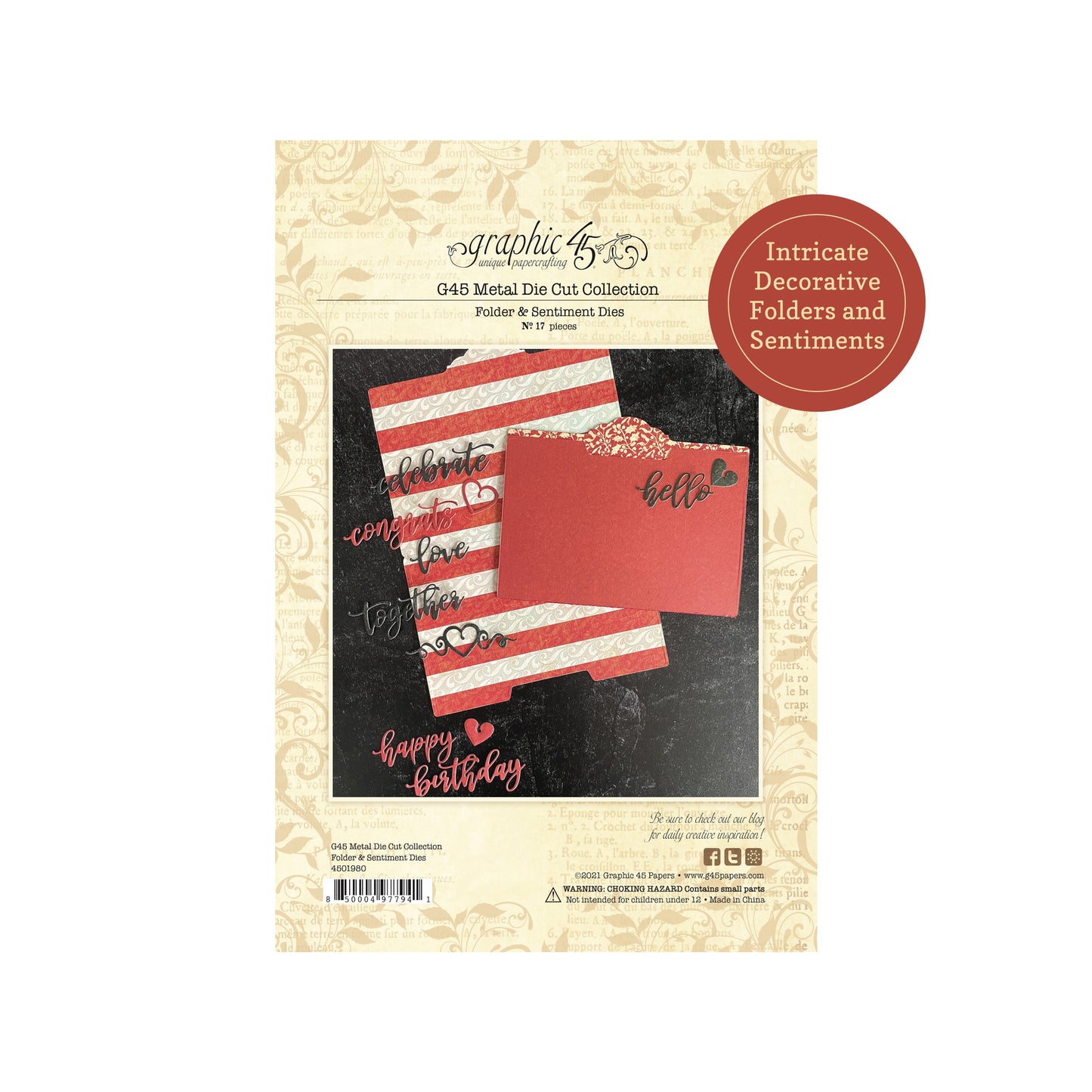 Graphic 45 - Die Set - Folder & Sentiment