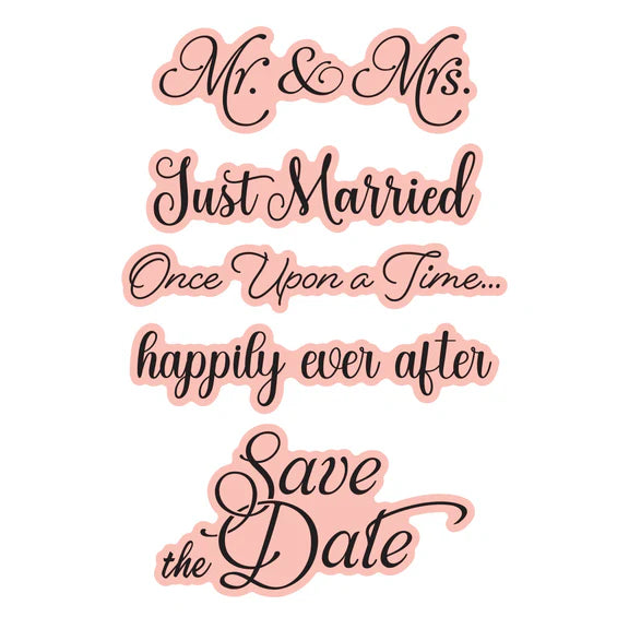Spellbinders - Press + Foil Plate + Die Set - Classic Mouse Wedding Sentiments