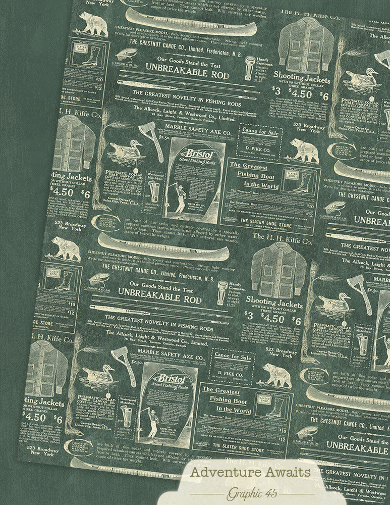 Graphic 45 - 8.5x11 Patterns & Solids Pack - Adventure Awaits