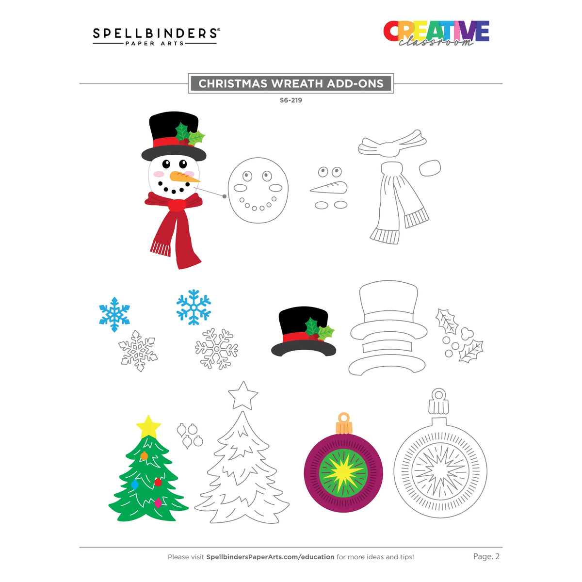 Spellbinders - Cutting Dies - Christmas Wreath Add-ons