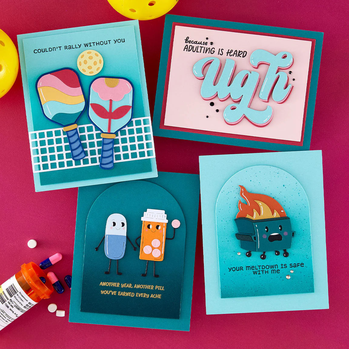 Spellbinders - Stamp & Die Cutting Set - Born To Dink