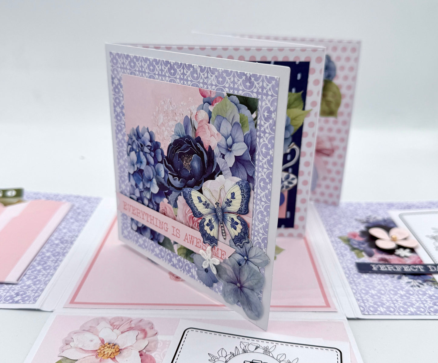 Uniquely Creative- Indigo Bloom Square Flip Folio Album
