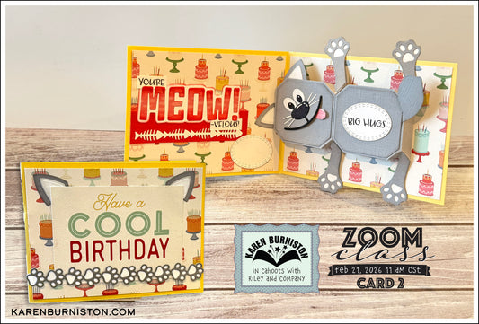 Karen Burniston - Card Kits - Cat Birthday Pop-up Card
