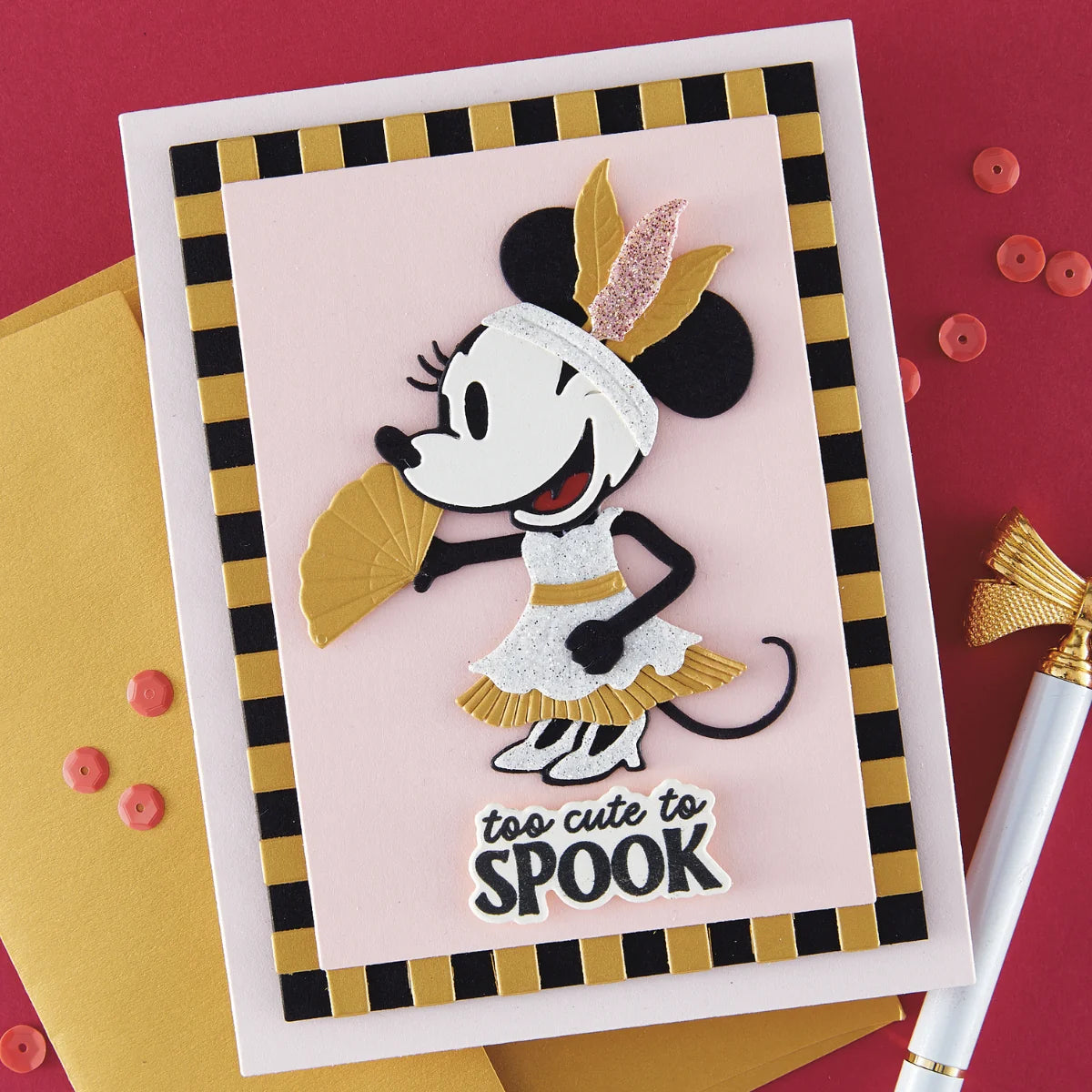 Spellbinders - Stamp & Die Cutting Set - Classic Mouse Trick-or-Treat Sentiments