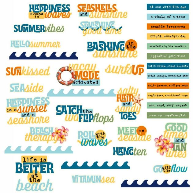 49 & Market -Beach Vibes - Chipboard Set