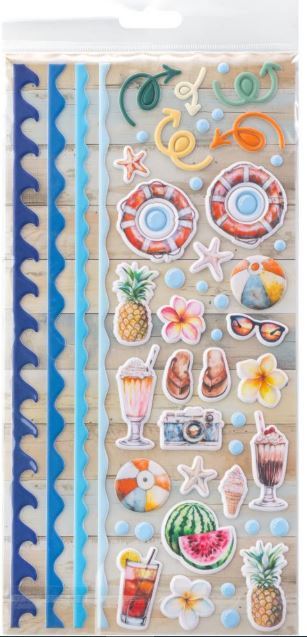 49 & Market - Beach Vibes - Puffy Stickers