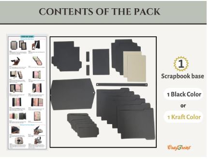 CrafTreat - Picnic Basket Mini Album DIY Scrapbook Blank - Kraft
