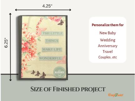 CrafTreat - Picnic Basket Mini Album DIY Scrapbook Blank - Kraft