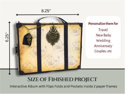 Craftreat - Scrapbook Blanks - Frame Accordion Suitcase - Black & Kraft Color