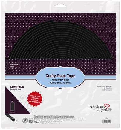 Scrapbook Adhesives -Crafty Foam Tape Black 54ft