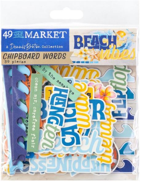 49 & Market -Beach Vibes - Chipboard Set