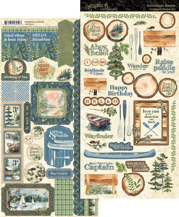 Graphic 45 - Cardstock Stickers Set - Adventure Awaits