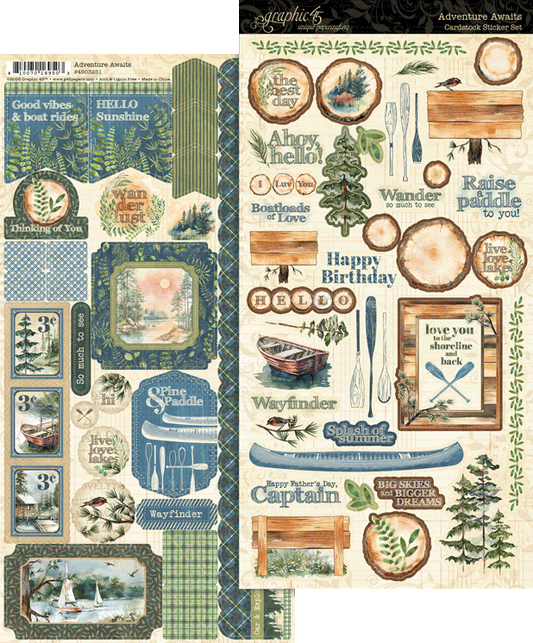 Graphic 45 - Cardstock Stickers Set - Adventure Awaits