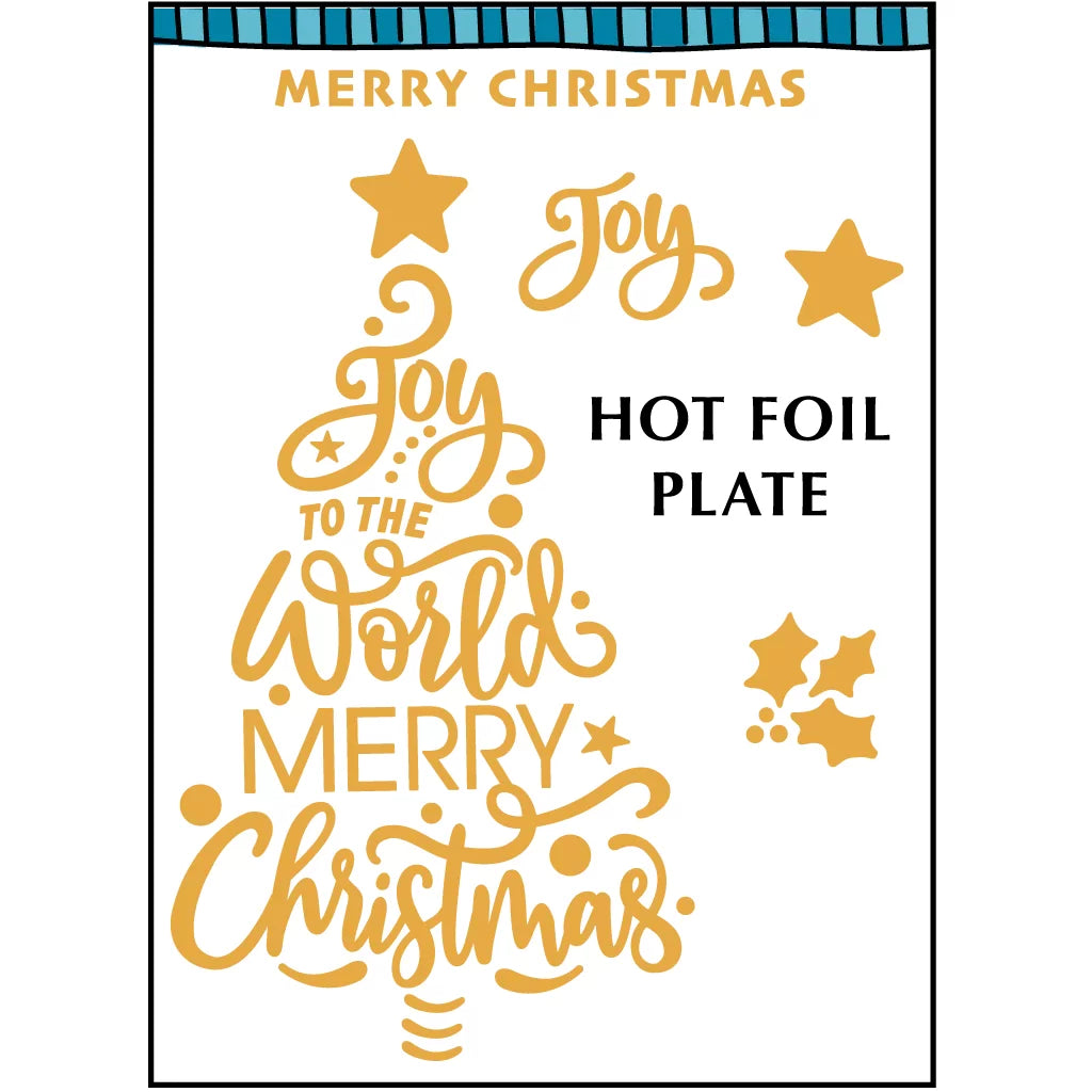 Dare 2B Artzy - Hot Foil Plate - Joy Christmas Tree